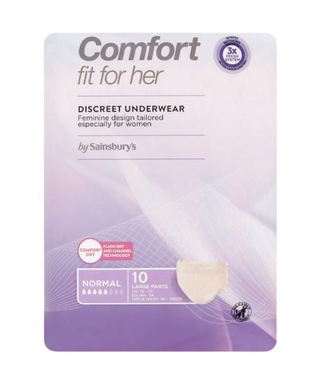 Picture of Comfort Discreet Underwear by Sainsbury's 10 Large Pants