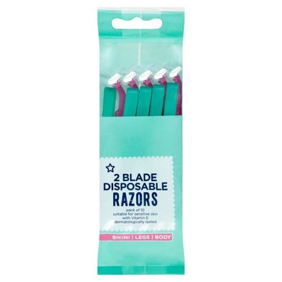 Picture of Superdrug Female Twin Blade Disposable Razors, Pack of 10