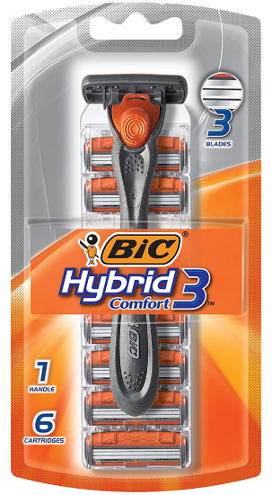 Picture of BIC 3 Hybrid Men's Disposable Razors 1 Handle + 6 Cartridges